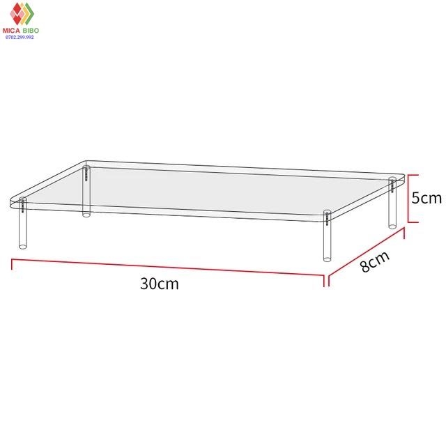 Kệ mica trưng bày nhiều tầng 30x8x5cm mỗi tầng - nhiều kích thước - nhiều màu