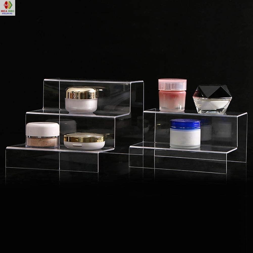 Kệ mica trưng bày sản phẩm dạng bậc thang, dày 3mm 4mm 5mm