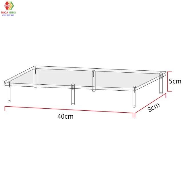 Kệ mica trưng bày nhiều tầng 40x8x5cm mỗi tầng - nhiều kích thước - nhiều màu