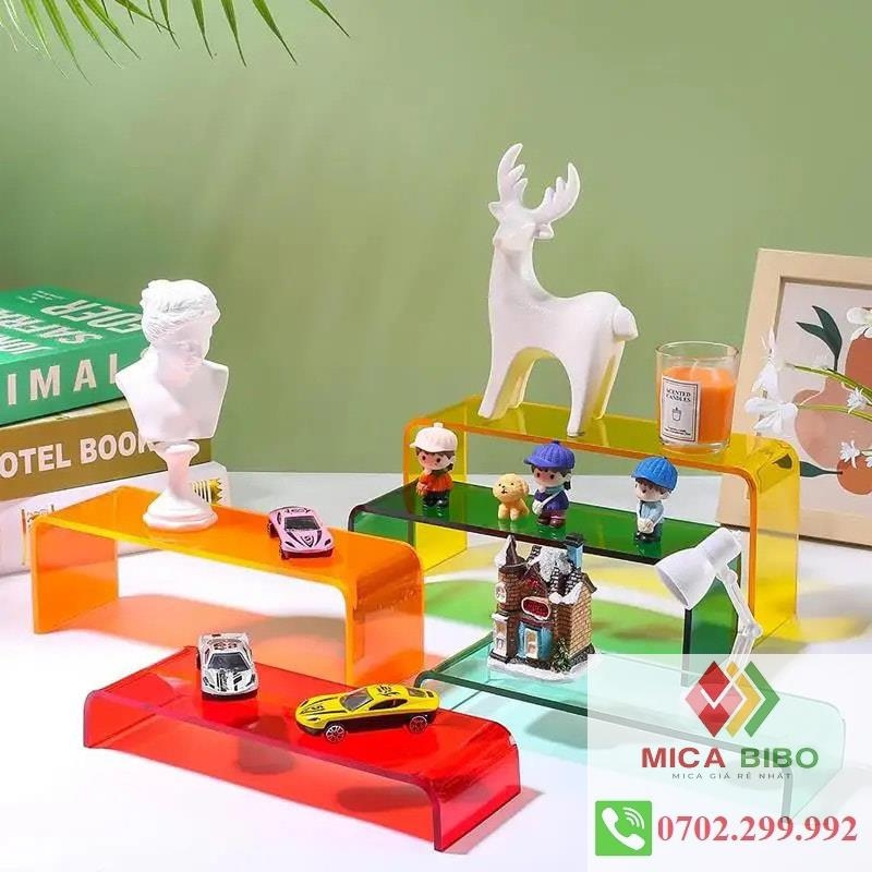 Kệ Mica chữ U - Hàng cao cấp, Kệ mica chữ U trưng bày sản phẩm, nước hoa, son, nhiều màu sắc