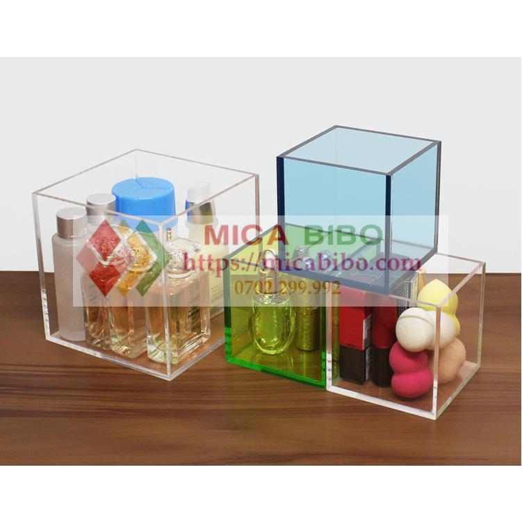 Hộp mica xuyên sáng nhiều màu sắc cho bàn làm việc,trang trí nhà cửa,Quà tặng,đựng đồ trang điểm,trang sức