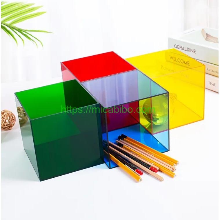 Hộp mica xuyên sáng nhiều màu sắc cho bàn làm việc,trang trí nhà cửa,Quà tặng,đựng đồ trang điểm,trang sức