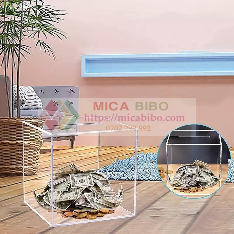 Hộp mica đề dành, dán kín 6 mặt, nhiều kích thước