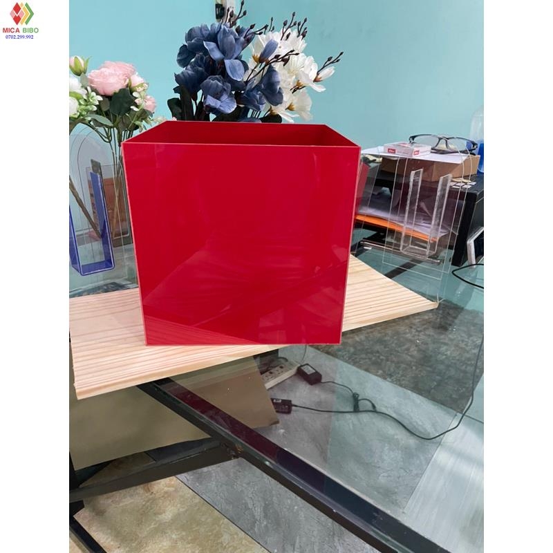 hộp mica 5 mặt, nhiều màu, nhiều kích thước, dày 3mm