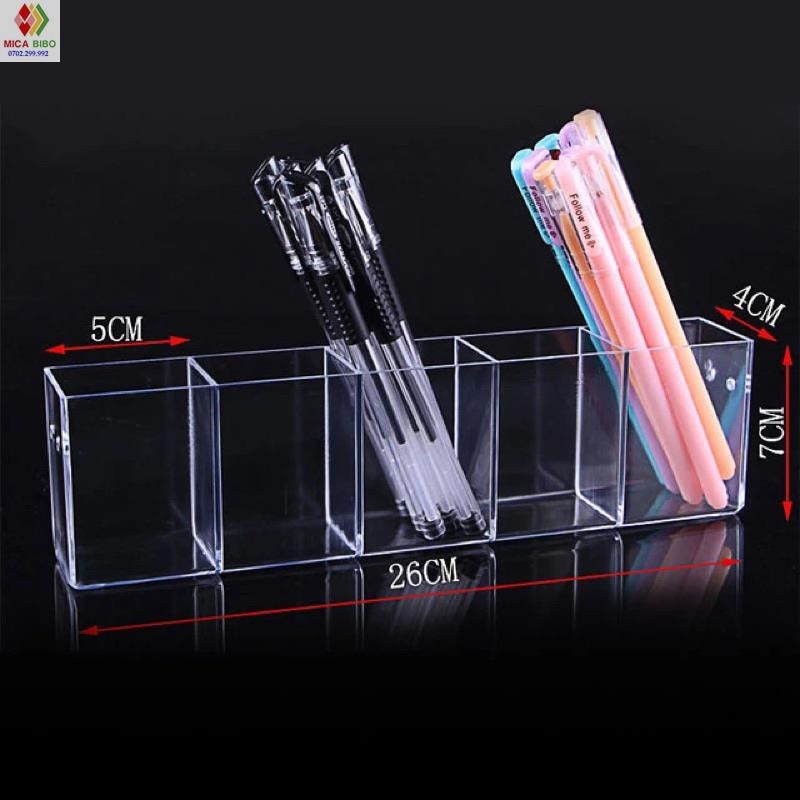 Kệ mica trưng bày bút viết, văn phòng phẩm, nhiều kích thước, thiết kế theo yêu cầu
