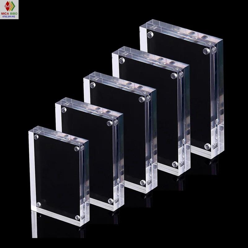 Khung ảnh để bàn/dán tường nam châm trang trí, dày 10mm ( mỗi tấm dày 5mm ) bảo vệ, trưng bày ảnh photocard deco