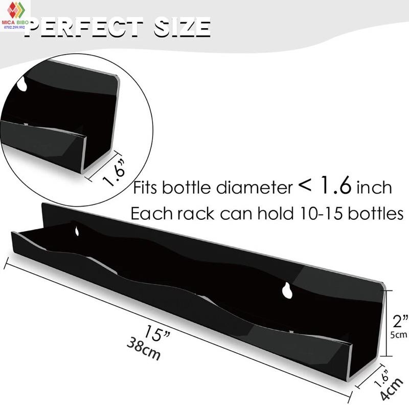 Kệ trưng bày Nail, nước sơn, son, treo tường, dày 3mm, kèm miếng dán ốc vít, nhiều màu sắc