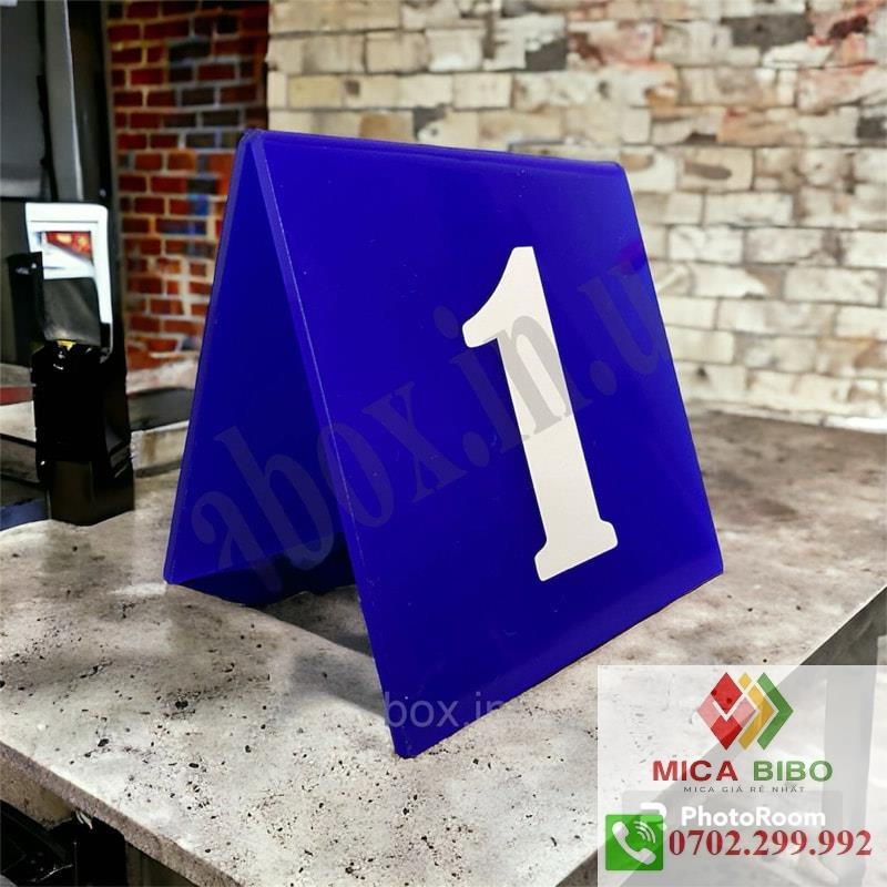 Combo 10-50 Thẻ số để bàn mica, dày 2mm, dùng cho quán ăn, Cafe, nhà hàng, tiệc sinh Nhật, cưới, thiết kế theo yêu cầu