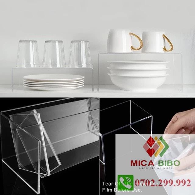 Kệ Mica Chữ U, nhiều màu, nhiều kích thươc, Dày 5mm