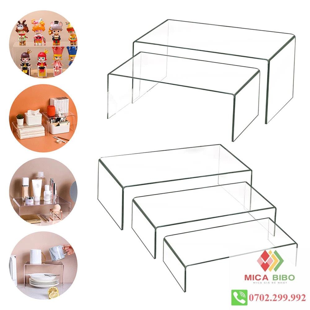 Kệ Mica cỡ trung CHỮ U Trưng Bày Bóp Ví , Giầy & Phụ Kiện- Dày 3 ly- nhiều màu