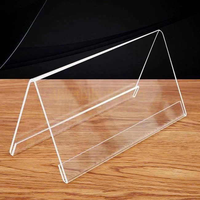 Bảng mica chữ A, kệ mica chức danh để bàn, bảng tên, bảng giá, nhiều kích thước