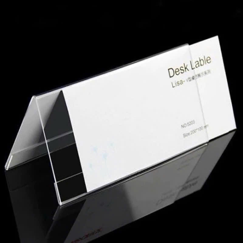 Bảng mica chữ A, kệ mica chức danh để bàn, bảng tên, bảng giá, nhiều kích thước