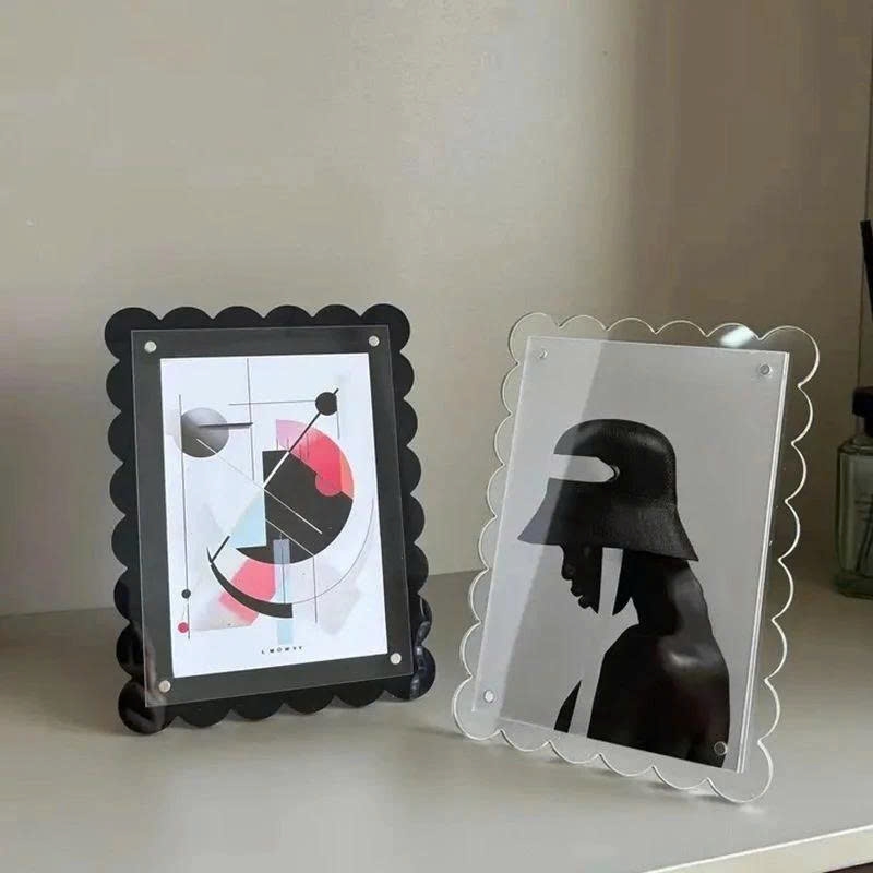 Khung ảnh Acrylic trong suốt A4 A5 A6 có chân đế từ tính DIY Poster Tranh treo tường để bàn