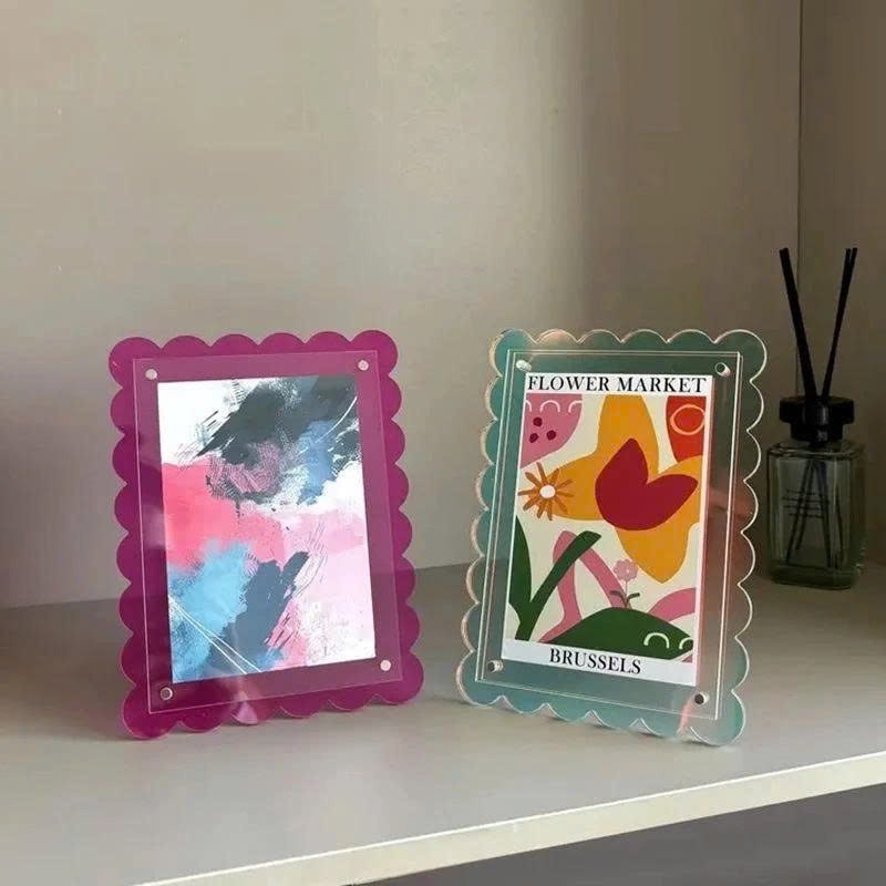 Khung ảnh Acrylic trong suốt A4 A5 A6 có chân đế từ tính DIY Poster Tranh treo tường để bàn