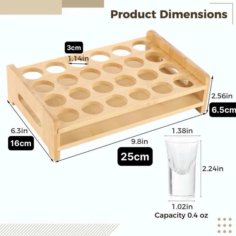 Khay ly rượu bằng gỗ dùng cho quán bar, nhà hàng, tiệc cưới