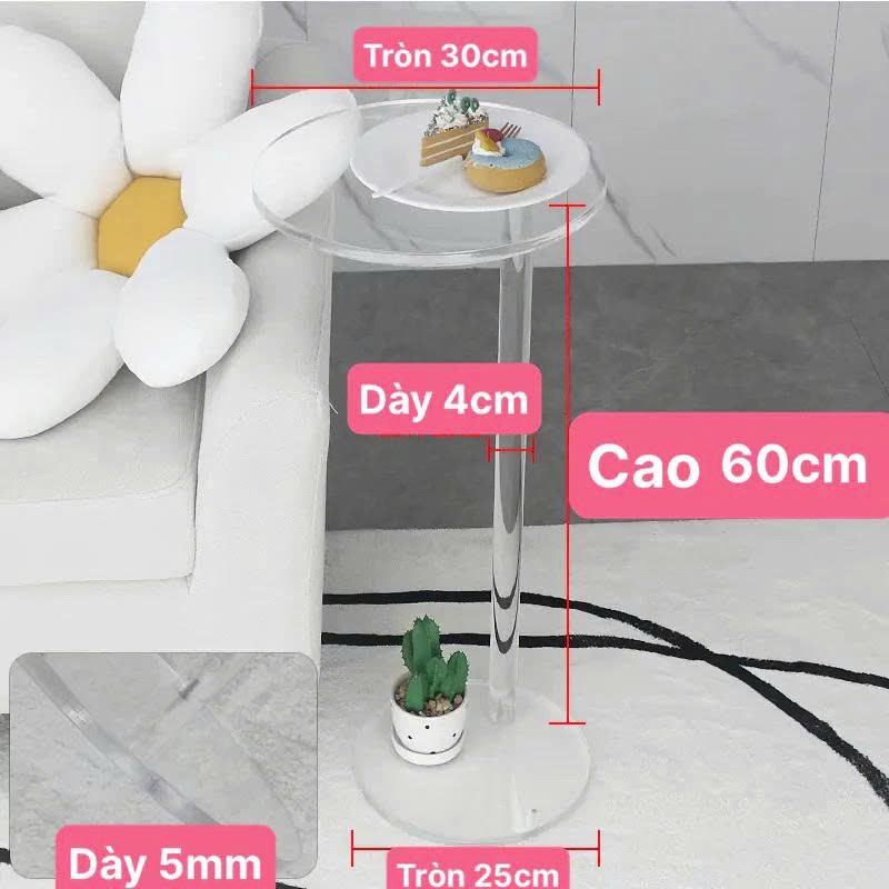 Bàn mica trưng bày phòng khách, phòng ngủ, bàn trà, cafe, nhiều kích thước