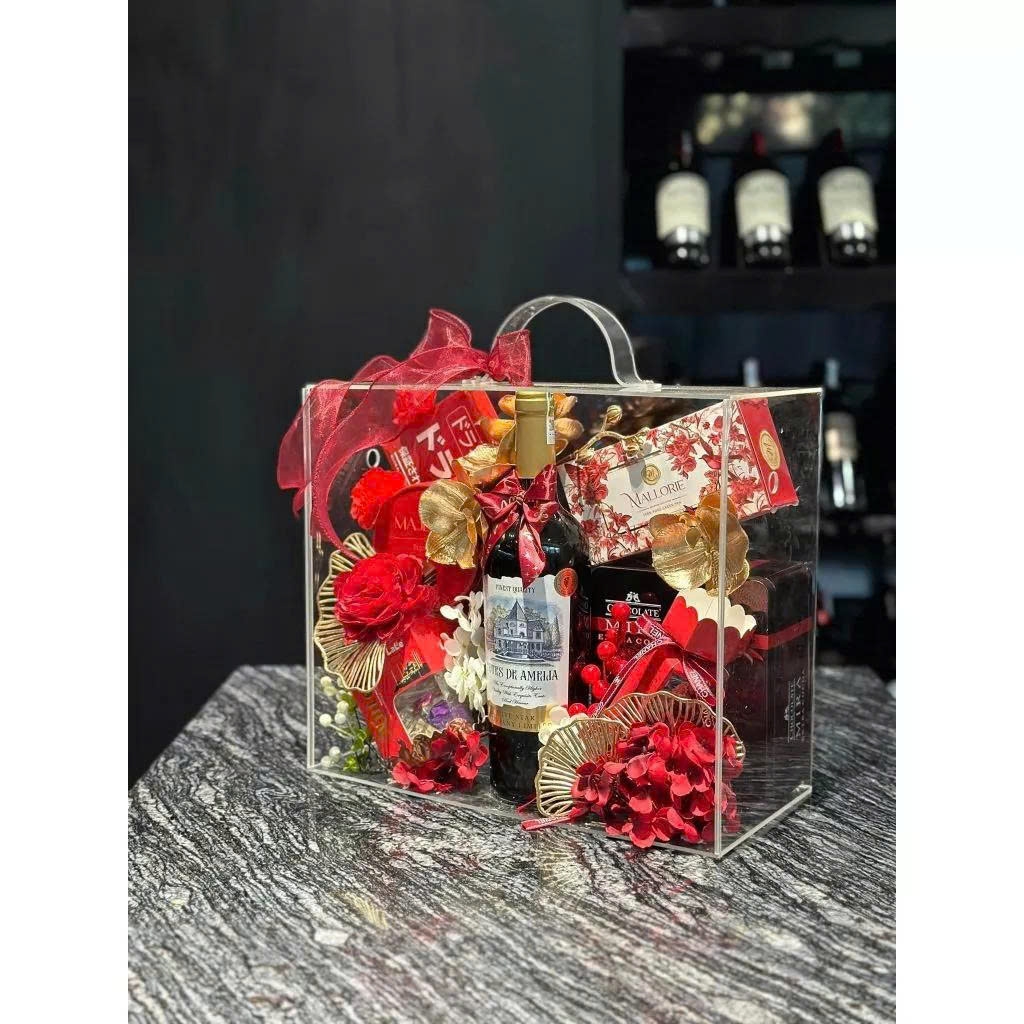 Vali Hoa - Hộp Quà Tặng Mica Trong Suốt - Quà Tết - nhiều Kích Thước