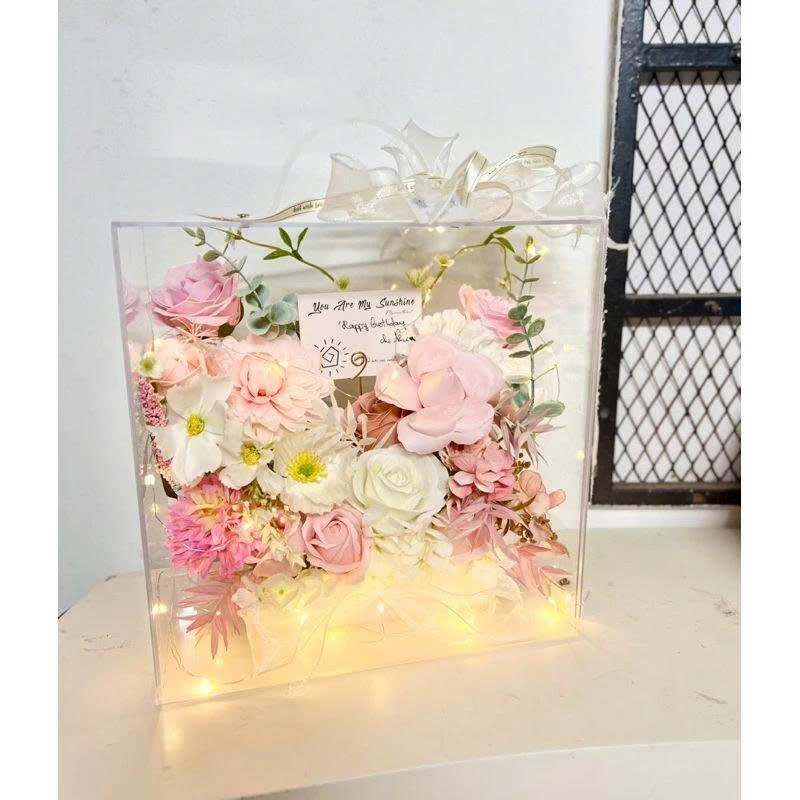 Vali Hoa - Hộp Quà Tặng Mica Trong Suốt - Quà Tết - nhiều Kích Thước