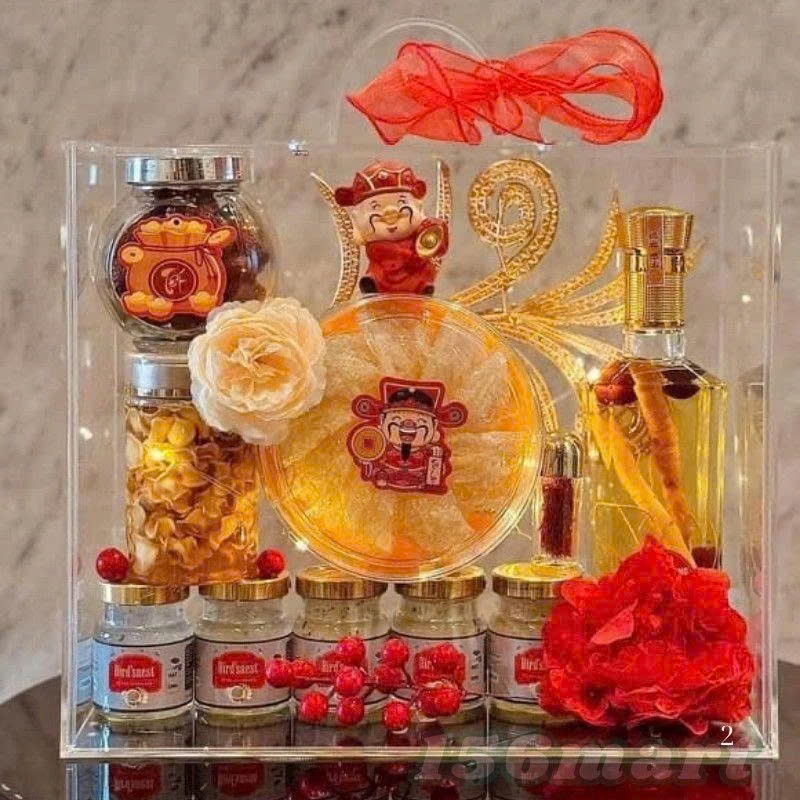 Vali Hoa - Hộp Quà Tặng Mica Trong Suốt - Quà Tết - nhiều Kích Thước