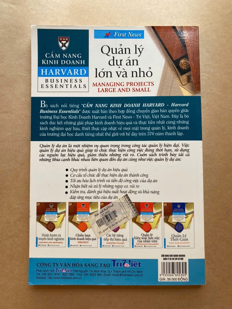 Cẩm Nang Kinh Doanh - Quản Lý Dự Án Lớn Và Nhỏ