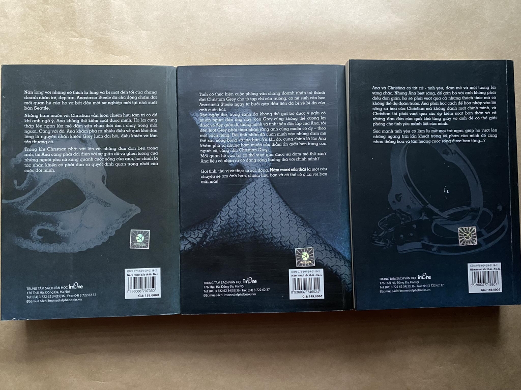 Năm mươi sắc thái ( Combo 3 tập - Xám , Đen, Tự Do )