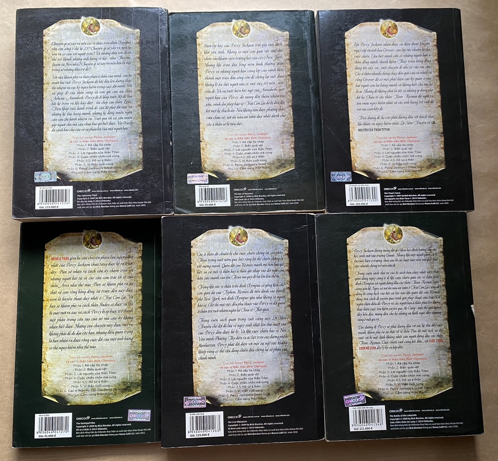 Percy Jackson và các vị thần trên đỉnh Olympus ( tập 1, 2, 3, 4, 4.5, 5 )