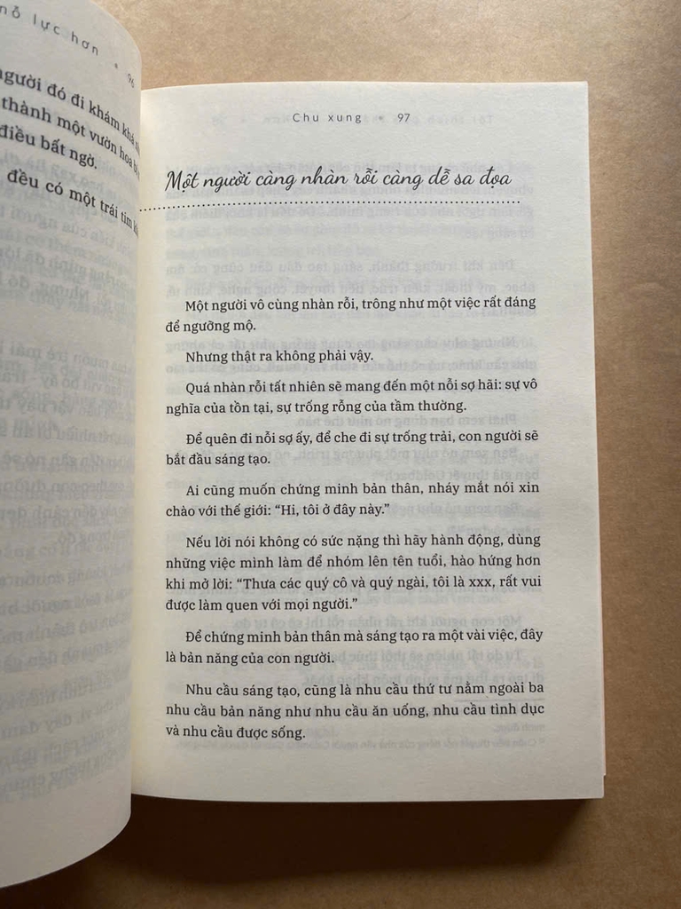 Tôi thích bản thân nỗ lực hơn