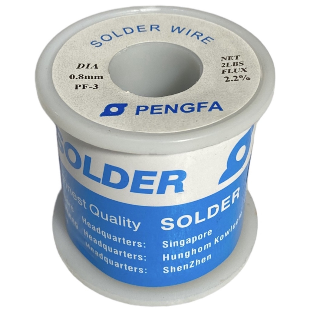 Chì hàn (Thiếc Hàn) PENGFA Cuộn 400gr, Flux 2.2%, Φ 0.8mm, TRẮNG