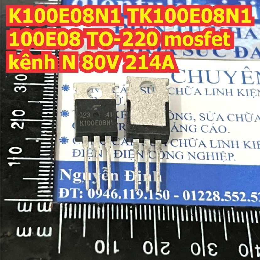 K100E08N1 TK100E08N1 100E08 TO-220 mosfet kênh N 80V 214A kde0114