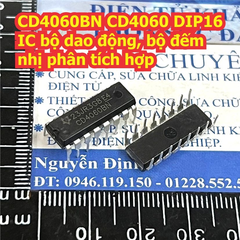 CD4060BM CD4060 / CD4060BN SOP16 / DIP16 IC bộ dao động, bộ đếm nhị ...