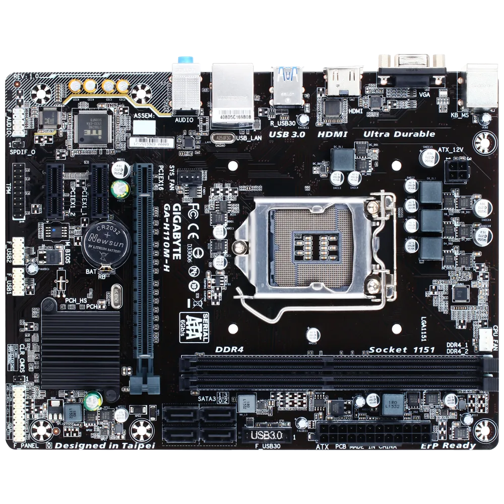 Bo Mạch Chủ Gigabyte H110M-H (Micro-ATX/ LGA1151/ DDR4/ VGA+HDMI)