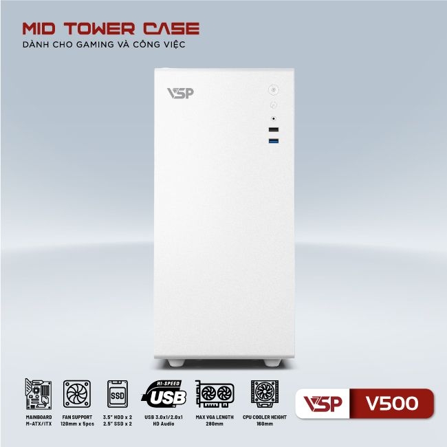 VỎ CASE VSP V500 - (MATX/MID TOWER)