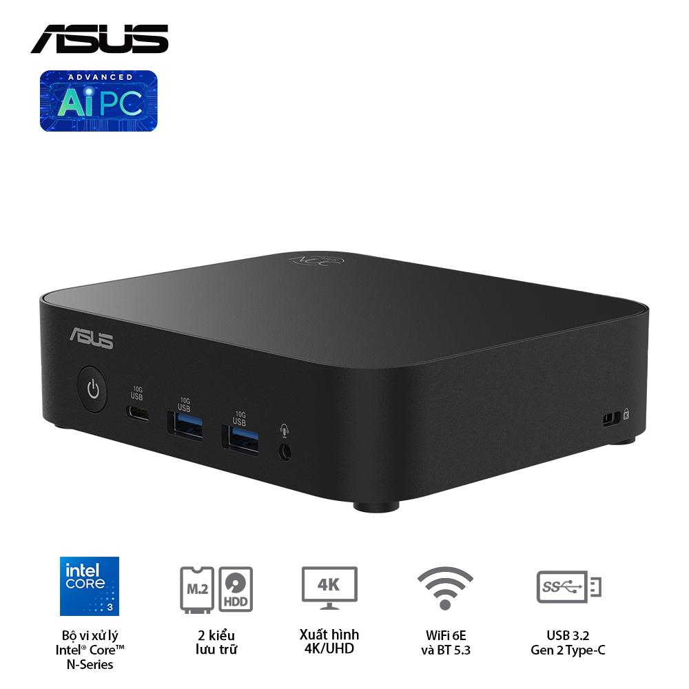 Máy Bộ Asus Mini NUC 14 Essential Mill Canyon N97 RNUC14MNK9700000 (Intel Alder Lake N97 | Intel UHD Graphics | Wifi 6 | Bluetooth 5.3 | Đen)