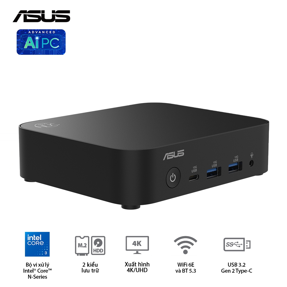 Máy Bộ Asus Mini NUC 14 Essential Mill Canyon N97 RNUC14MNK9700000 (Intel Alder Lake N97 | Intel UHD Graphics | Wifi 6 | Bluetooth 5.3 | Đen)