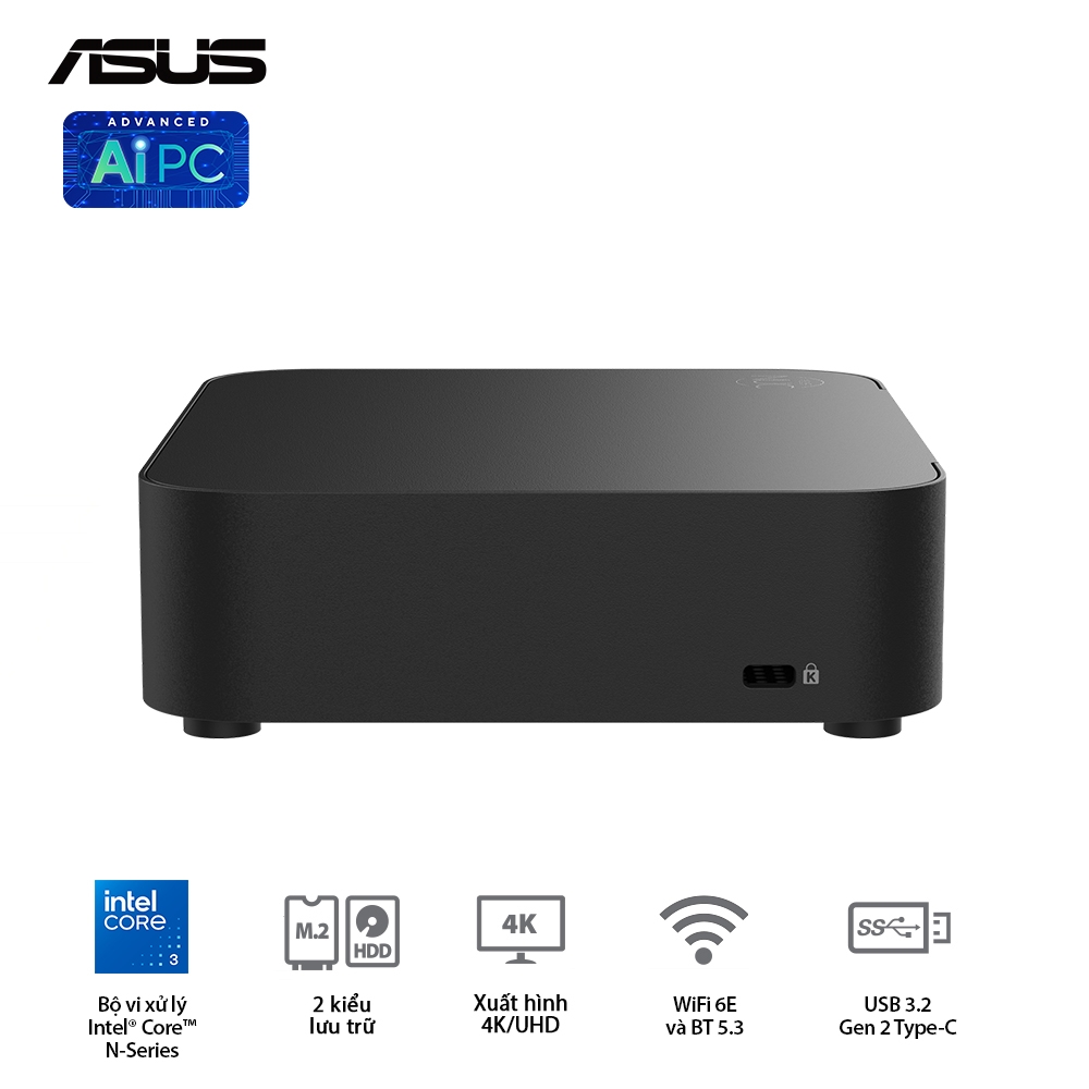Máy Bộ Asus Mini NUC 14 Essential Mill Canyon N97 RNUC14MNK9700000 (Intel Alder Lake N97 | Intel UHD Graphics | Wifi 6 | Bluetooth 5.3 | Đen)