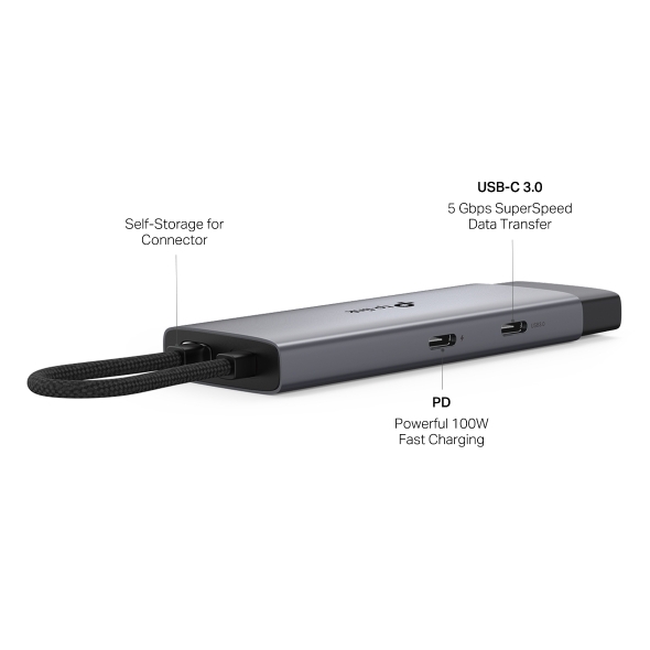 Hub TP-Link UH5020C - Bộ Mở Rộng Kết Nối Type C ra 5 Cổng (HDMI, Power Delivery 100W, LAN 1G, USB C/A)