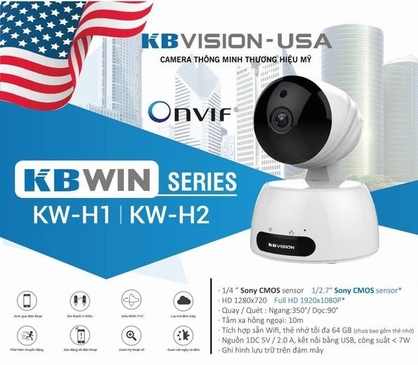 Camera 360 độ KB-Vision KW-H1 (1.0MP) Wifi (giá bao công lắp)