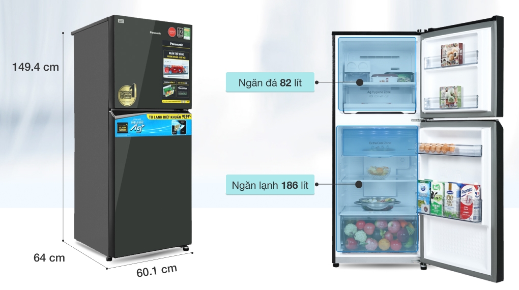 Tủ Lạnh Panasonic 2 Cánh 268 Lít NR-TV301VGMV