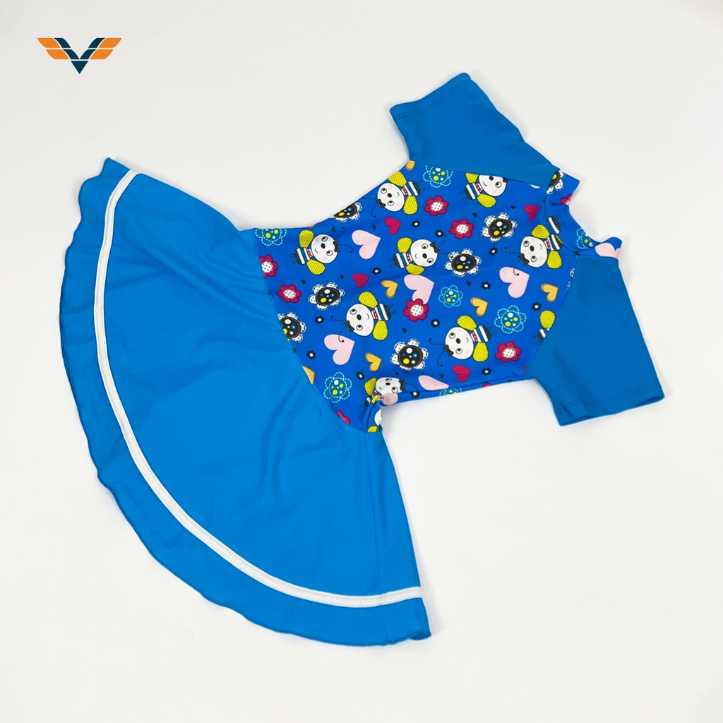 Đồ bơi bé gái liền váy cổ lọ 784