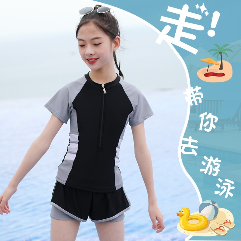 Đồ bơi bé gái quần 2 lớp