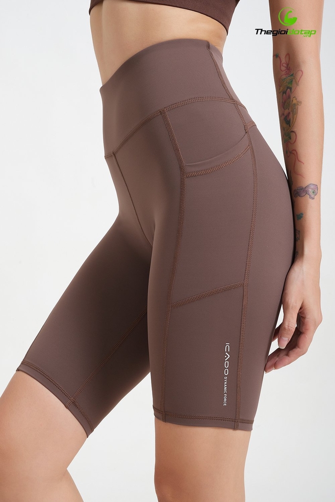 Quần Đùi Tập Gym Yoga Nữ ICADO AT12