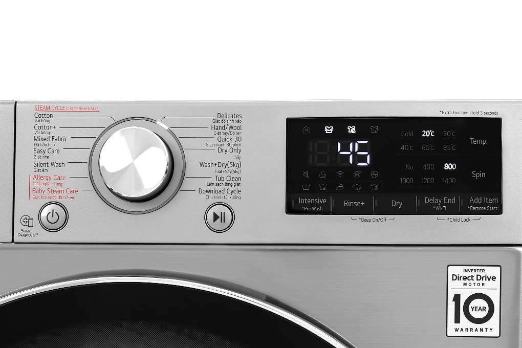 Máy giặt sấy LG FV1409G4V AI DD Inverter giặt 9 kg - sấy 5 kg - Chính hãng