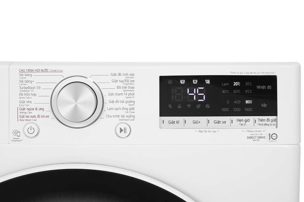 Máy giặt LG AI DD Inverter 10 kg FV1410S4W1 - Chính hãng