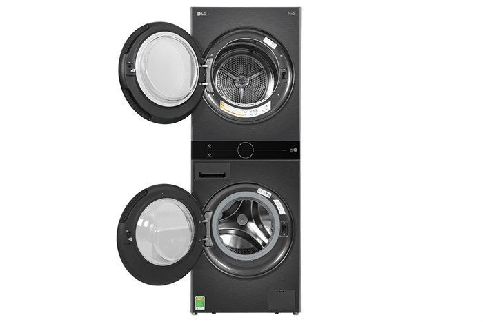 Tháp giặt sấy LG WashTower Inverter giặt 14kg - sấy 10kg WT1410NHB - Chính hãng