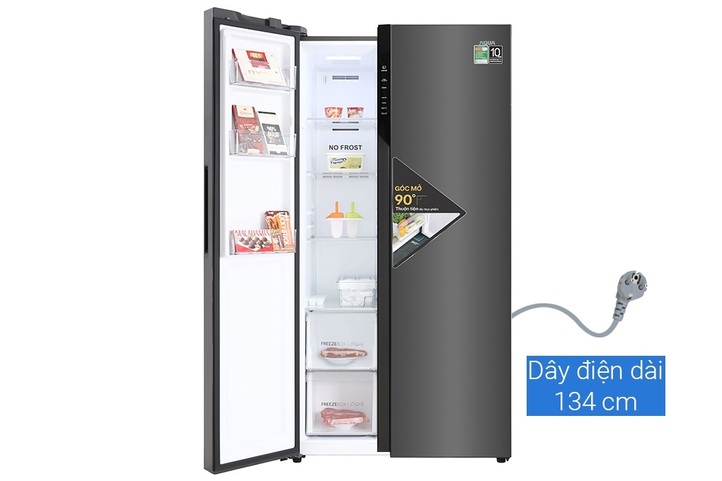 Tủ lạnh Aqua AQR-S541XA(BL) Inverter 541 lít - Chính hãng