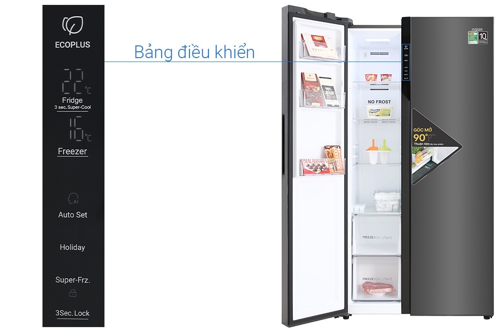 Tủ lạnh Aqua AQR-S541XA(BL) Inverter 541 lít - Chính hãng