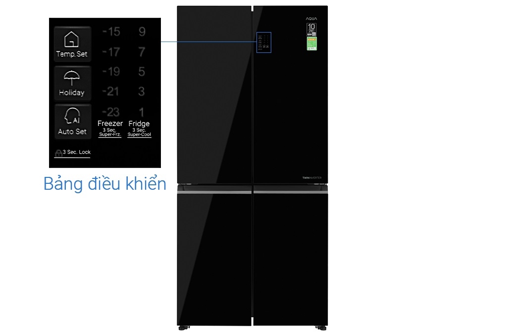 Tủ lạnh Aqua AQR-M536XA(GB) Inverter 469 lít Multi Door - Chính hãng