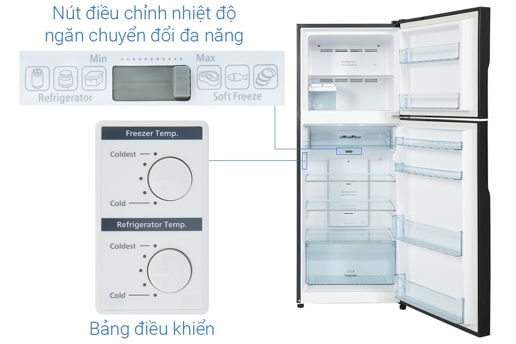 Tủ lạnh Hitachi R-FVX480PGV9 MIR Inverter 366 lít - Chính hãng