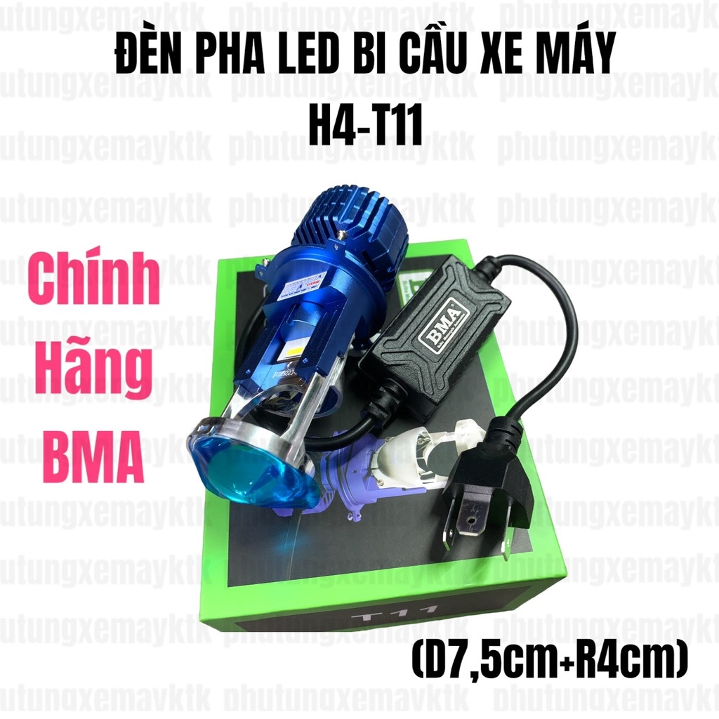 [Chính hãng led BMA]BEST SELLER PHA LED BI CẦU XE MÁY H4-T11-SÁNG TRẮNG(55W) COS BỀ NGANG RỘNG,PHA CHIẾU XA MẠNH