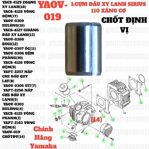 [EX15] [10:VỎ HỘP SỐ] YAOV-019 ắc go 10 ly Chốt định vị EX150(15-18) (2) [1:CỤM (16)(17)] [11:VỎ(3)(12)], SIRIUS RC [1:CỤM(14)] [10:VỎ(7)(13)], EX155 [11:VỎ(3)(12)]-[Yamaha] SIRIUS FI [11:VỎ(3)(15)], NVX155_V1 [11:VỎ(3)]_yaspm
